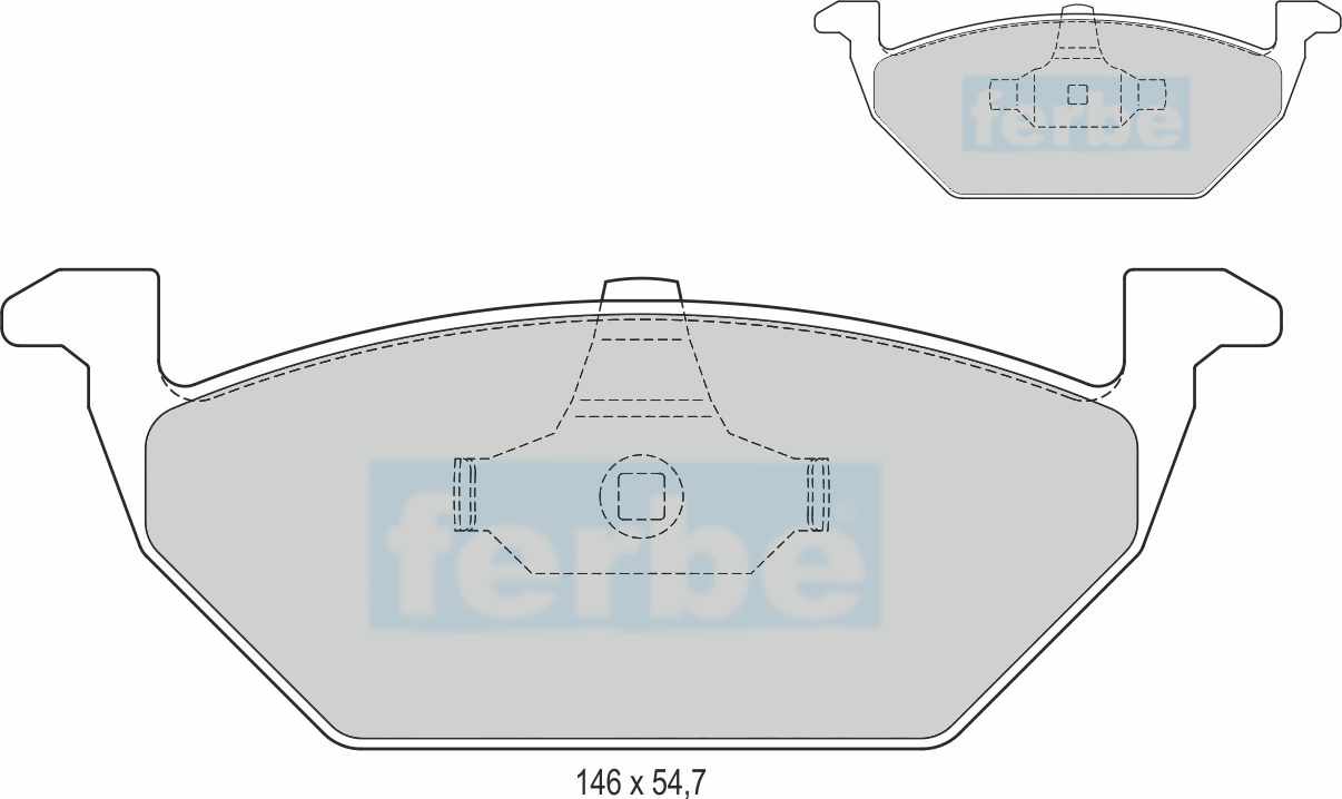 Спирачни накладки предни с датчик 155мм - 30301 за AUDI, SEAT, SKODA, VW