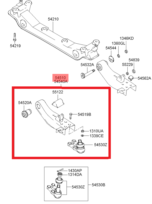 Носач преден горен десен - 30HY1500 за HYUNDAI